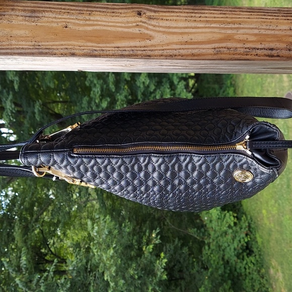 Vince Camuto | Riley Black Bubble Leather Shoulder Crossbody Bag Purse - Picture 8 of 16